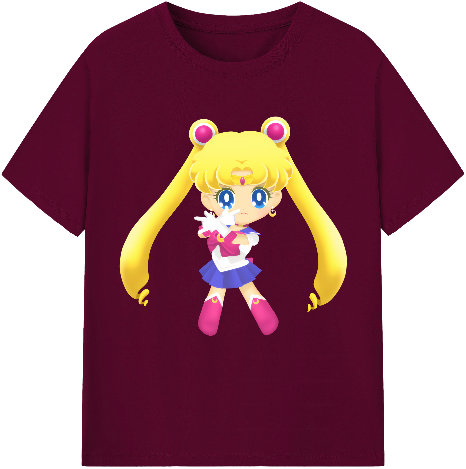 （画像用） 美少女戦士セーラームーン 月野 うさぎ つきの うさぎ Sailor Moon Tsukino Usagi レディースカジュアルプリントTシャツ（綿100％）
